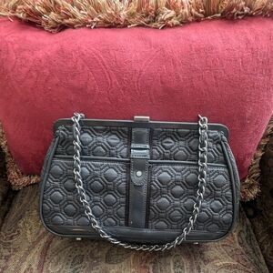 Vera Bradley Quilted & Patent Woven Chain Strap Handbag